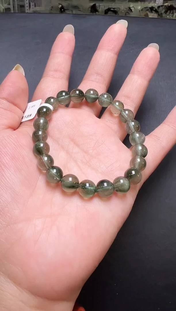 未镶嵌手串水晶绿发晶手串8mm+ JP52520