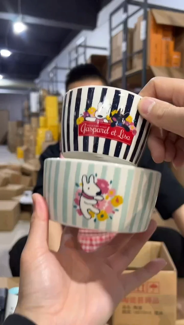 【闪购商品】杯条纹大小碗2件套