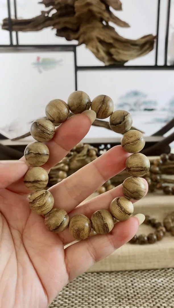 沉香手串达拉干虎斑老料15+MM单圈