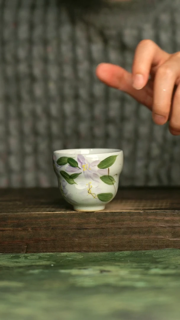 陶瓷青诗集手工手绘瓷器