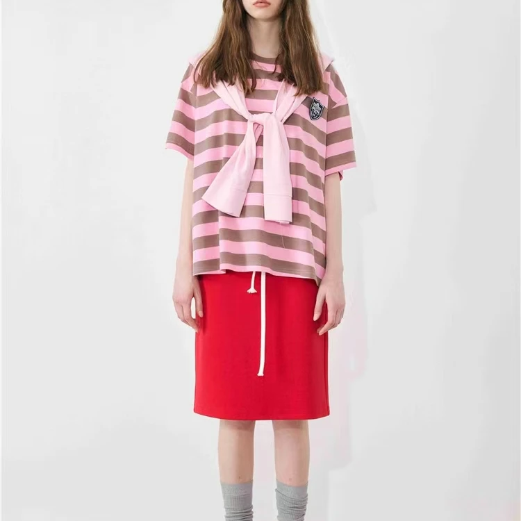 【现货】ANNAMOOER简约直筒绳带中长款半身裙25春夏