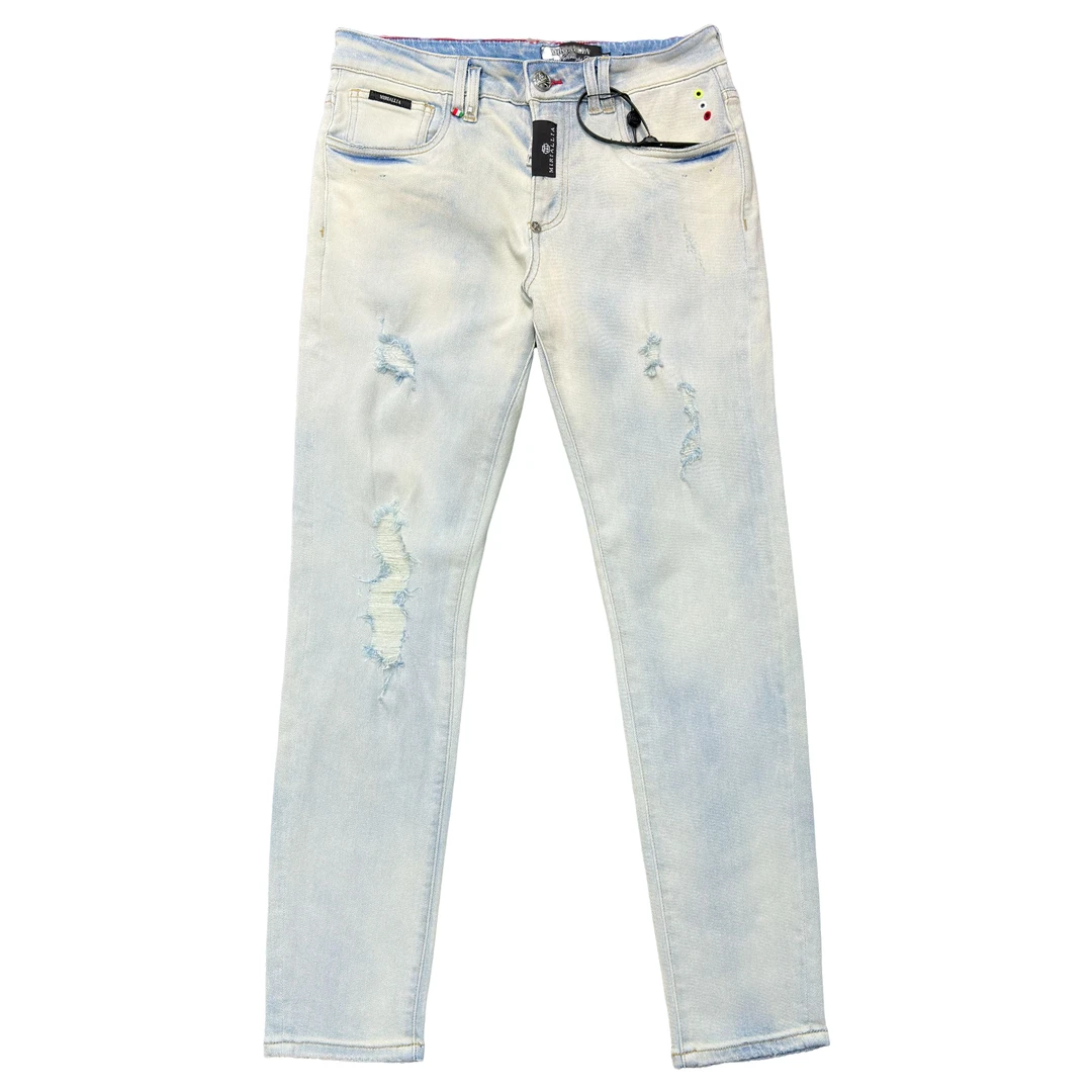 MIRIALLIA早秋新款欧货限量款8806男士破洞修身潮流时尚牛仔裤