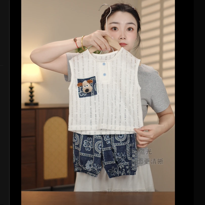 【清货】男童套装新款童装儿童短袖民族风七分防蚊裤夏季衣服ML-281