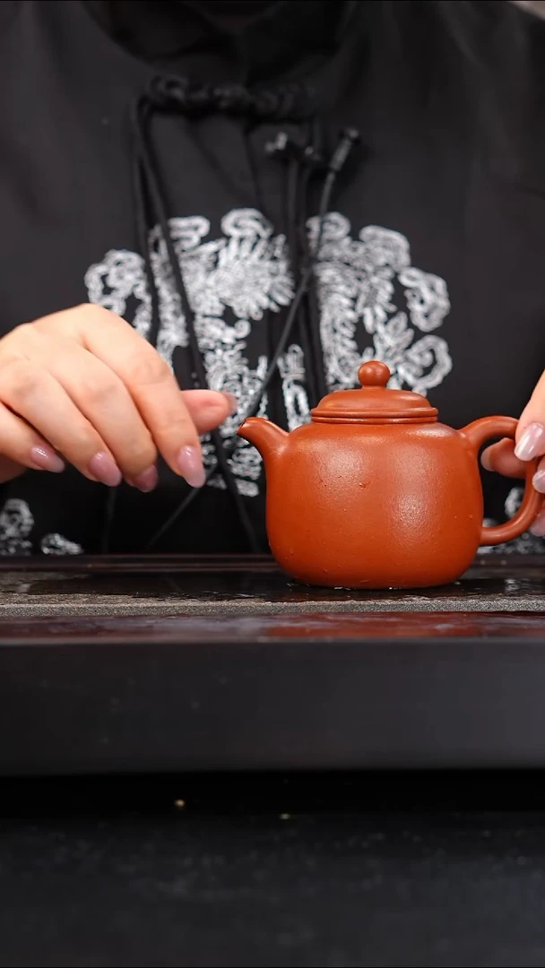 茶壶紫砂陈鹏欢全手工铁芯朱泥匏尊240cc