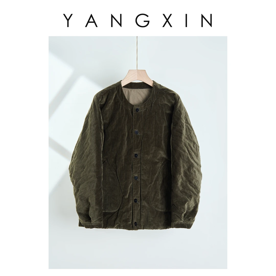 【无龄·杨昕】“绿野暖冬”纸感系列宽松减龄鹅绒外套FW12063