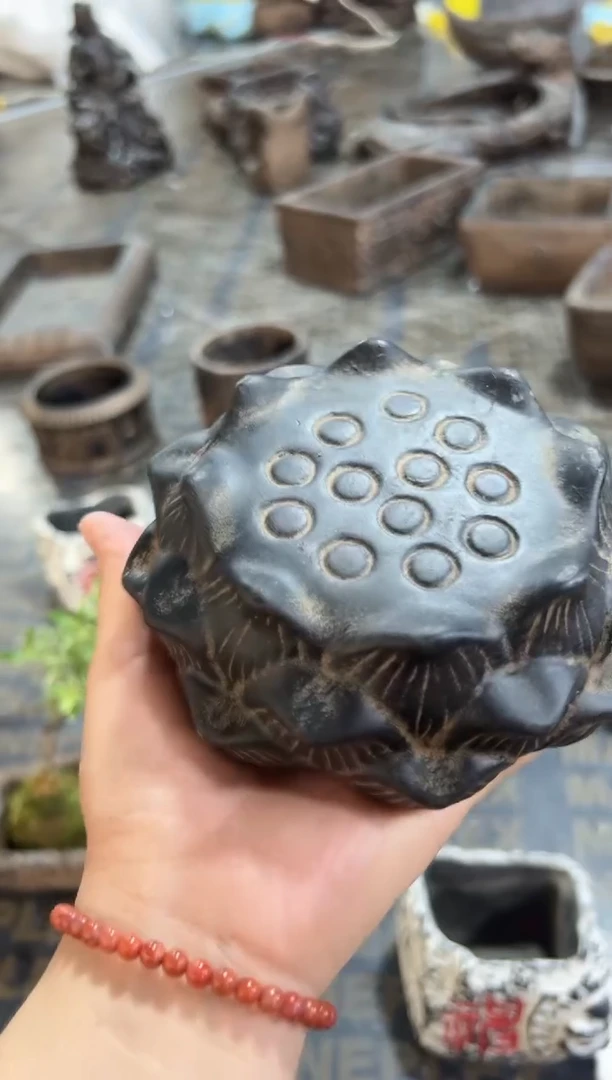 陶土【火山泥】莲蓬实心底座