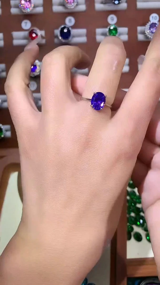 银S925镶嵌戒指碧玺810银色