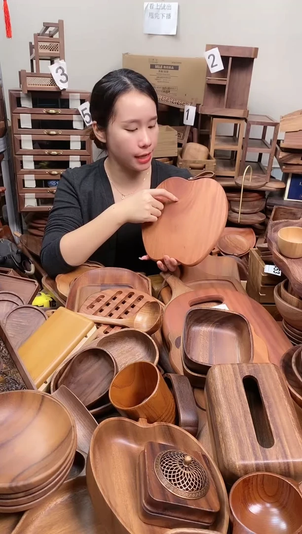 木 南美胡桃木苹果形菜板23*23*2cm