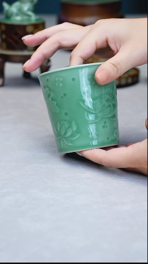 青瓷手工茶器包邮