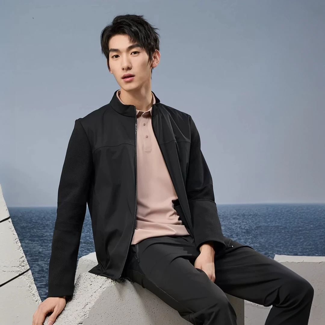 RAPIDO雳霹道春季男士R系列商务休闲毛衫拼接夹克外套CN4139U06