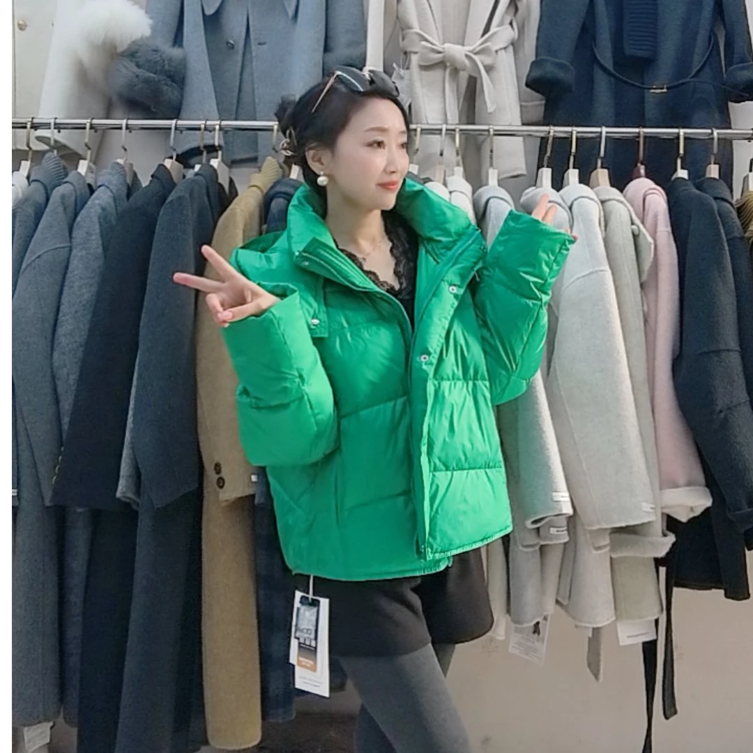 加厚羽绒服女款加绒加厚款情侣连帽插肩袖百搭短款