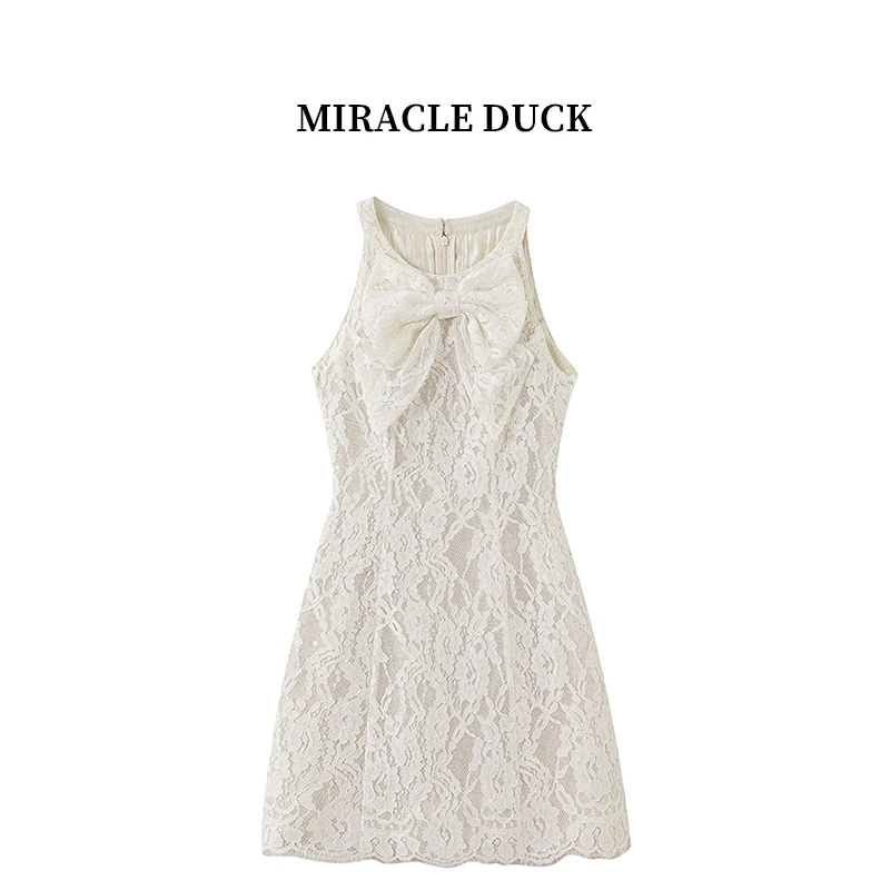 2号【甜美公主】新款夏季气质圆领钉珠蕾丝蝴蝶结无修身连衣裙C1612