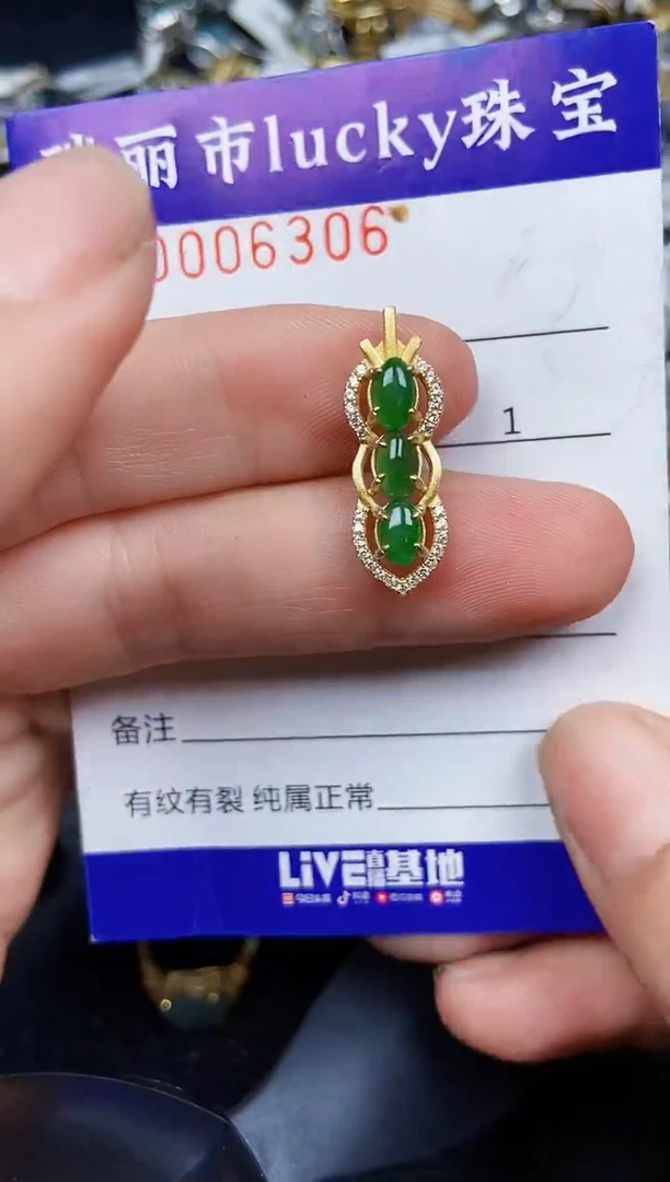 翡翠银S925镶嵌颈饰6306