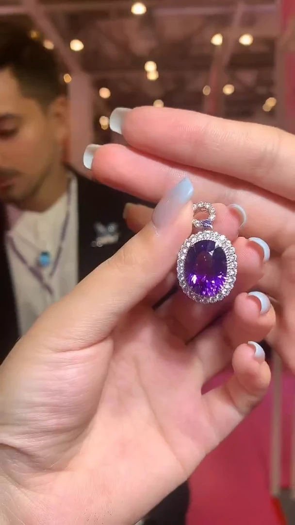 银S925镶嵌吊坠(赠链)水晶（宝石矿主严选）