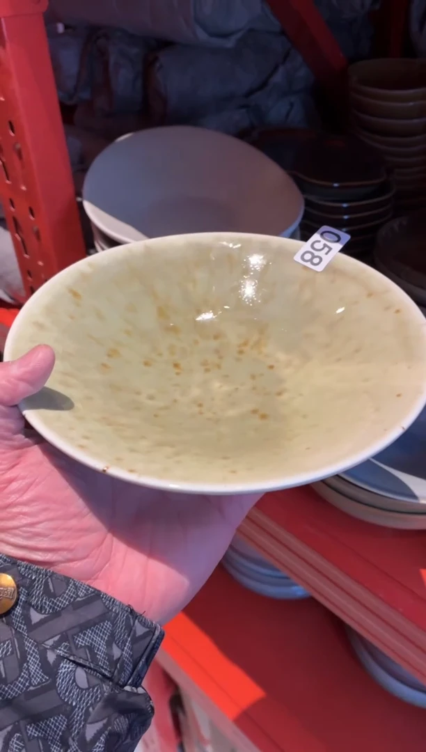 瓷片双****啵58微瑕枣花斗碗1个