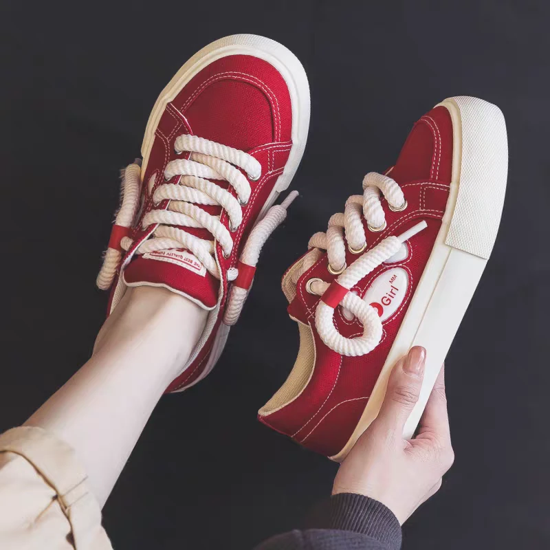 H997夏季新原创帆布鞋女学生小众设计面包鞋女ins超火百搭滑板鞋