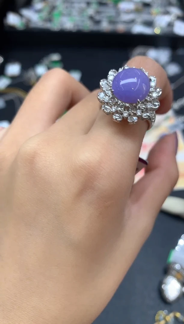 18K金镶嵌戒指翡翠戒指A22|39800