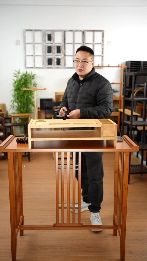 竹电脑增高架带杆子