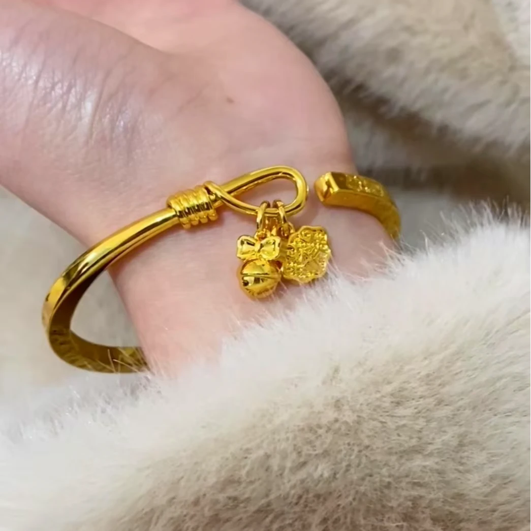 合金手镯 古法实心精致百搭吉言手镯0213-26