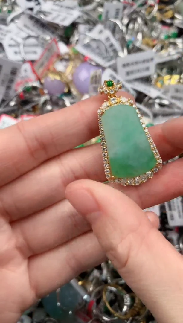 银S925镶嵌戒指翡翠7            3