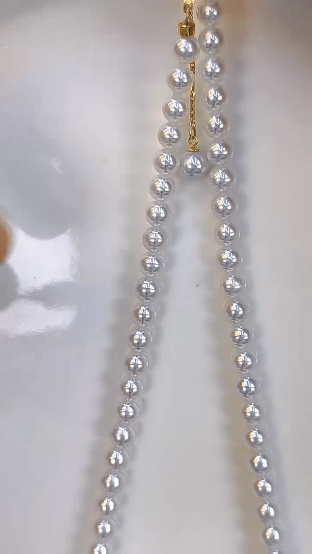 淡水珍珠18K金镶嵌项链5-6