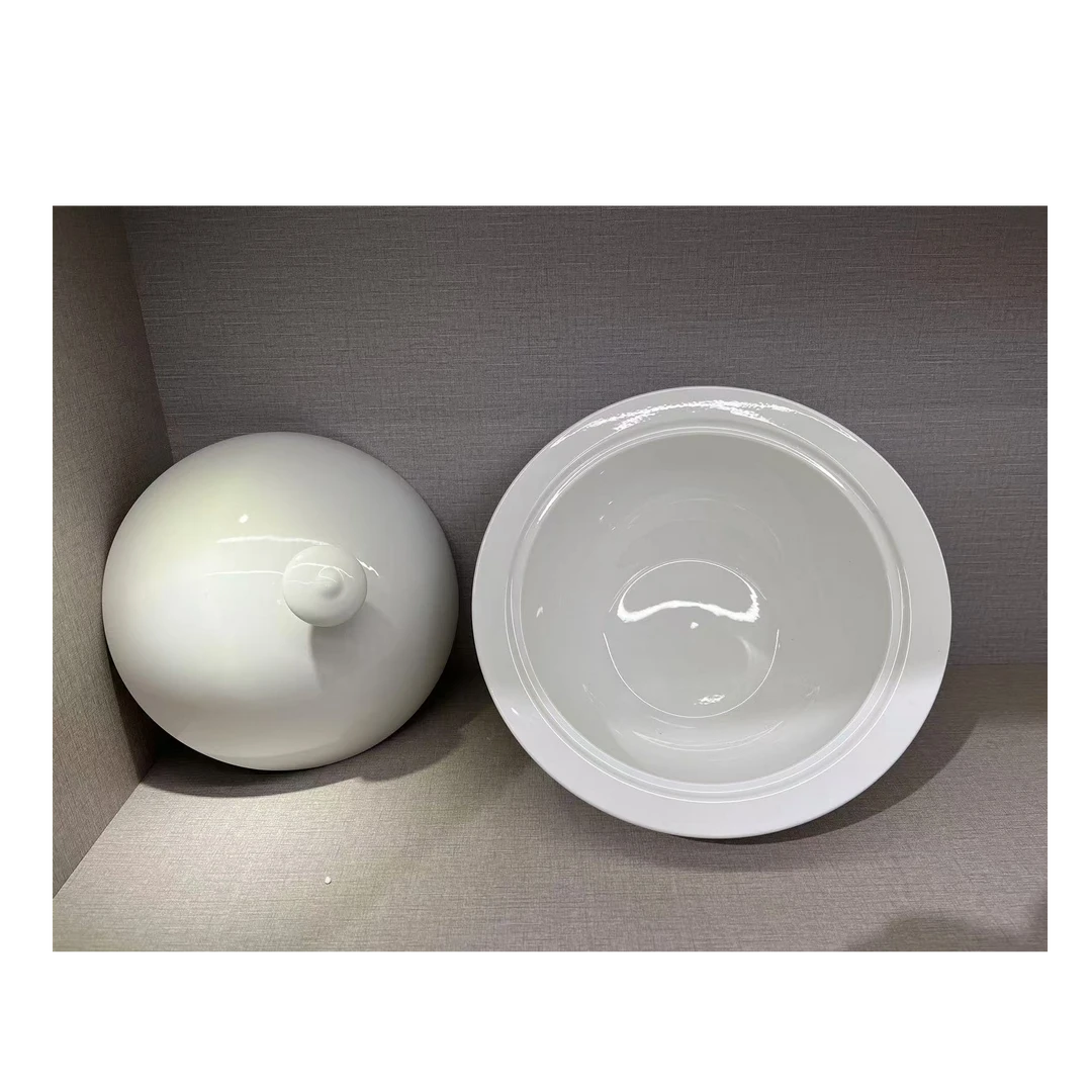 【洛威】景德镇高端餐具草帽锅3.5L纯白陶瓷简约