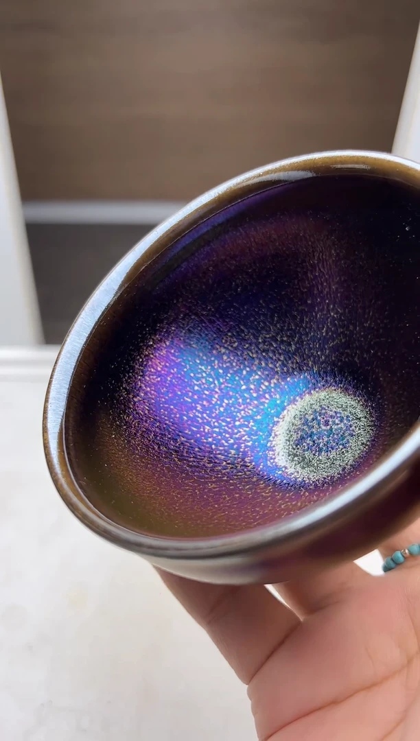 茶盏建窑建盏 七彩麒麟