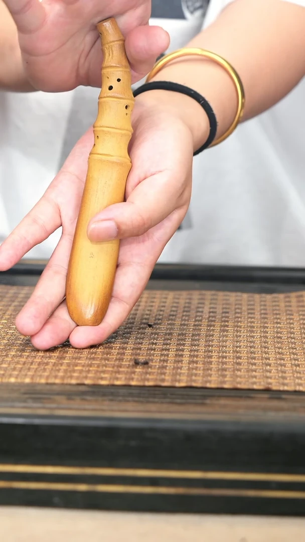 茶壶紫砂28 《竹节茶匙》柴烧