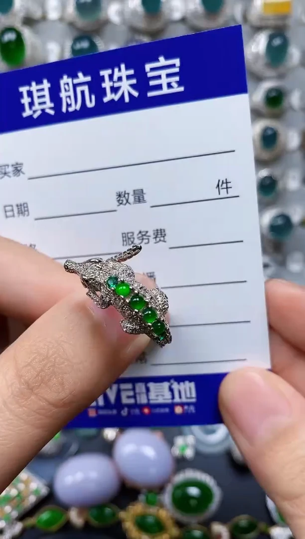 【闪购商品】翡翠戒指银S925镶嵌0579