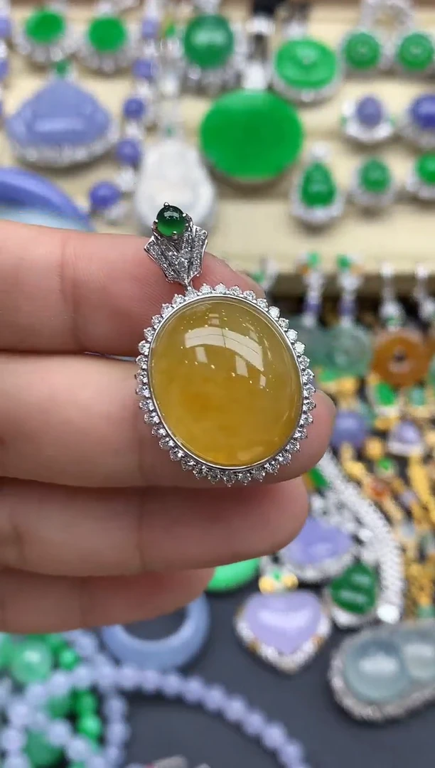 翡翠18K金镶嵌颈饰728-春日珠宝