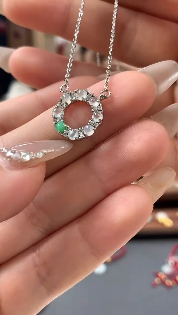 【闪购商品】翡翠颈饰银S925镶嵌吊坠