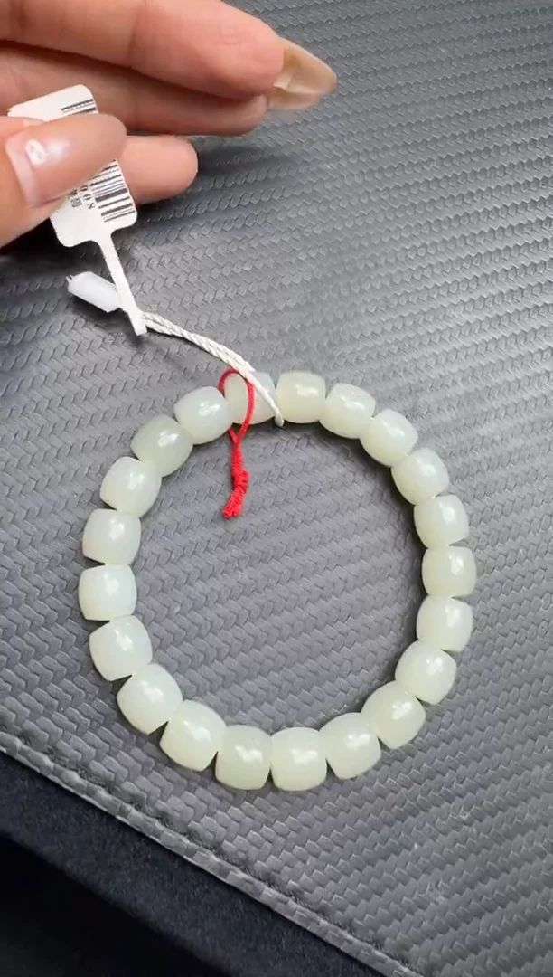 未镶嵌手串和田玉且末近矿微色差卡10直切手串