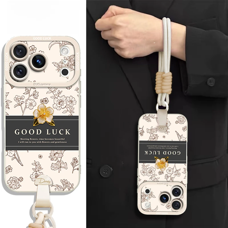 复古幸运花适用苹果17promax手机壳iPhone16pro复古风15p全包小众