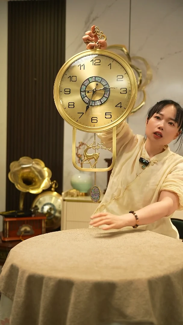 有机玻璃黄铜挂钟