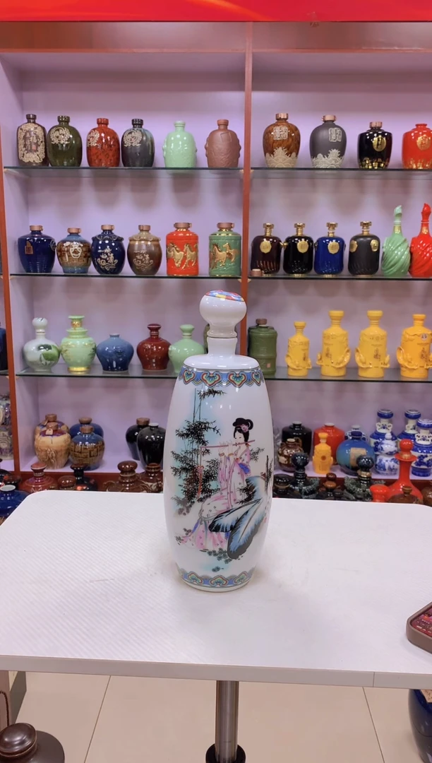 4斤装美女腰鼓瓶陶瓷空瓶