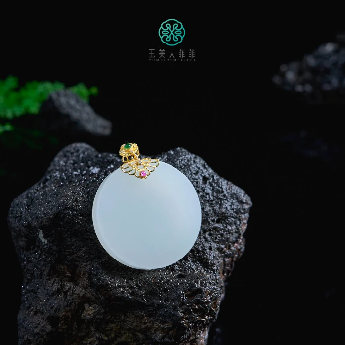 石惑珠宝@和田玉圆牌吊坠约30mm/多样性发一