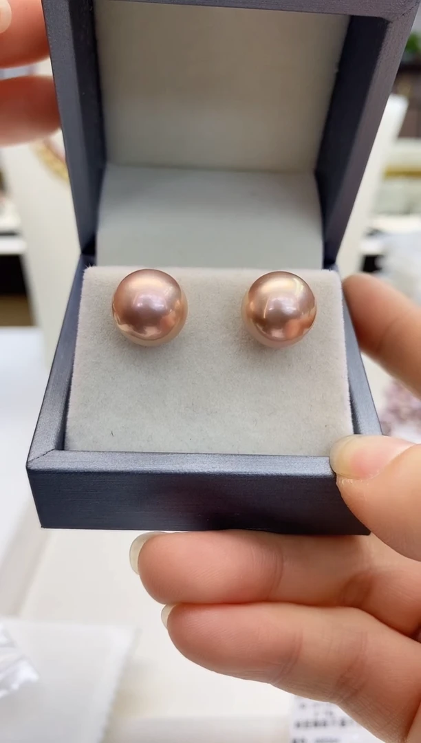 【闪购商品】淡水珍珠耳饰18K金镶嵌淡水耳钉苍烟