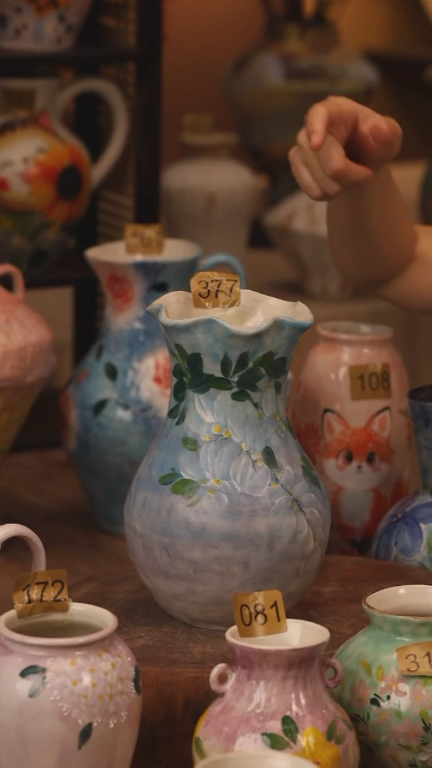 陶瓷377景德镇设计师手作花器摆件侘寂风