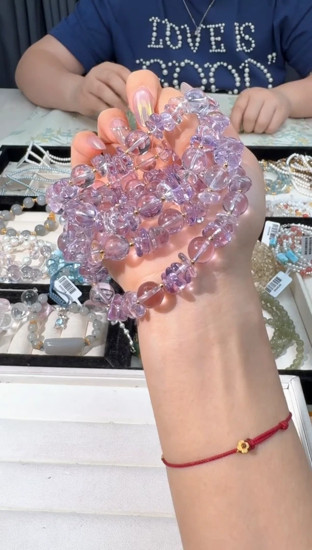 水晶手链银S925镶嵌Z010紫水鱼油设计款