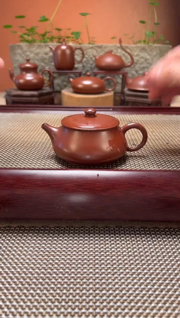 茶壶紫砂超薄胎汉瓦壶 原矿朱泥 纯手制