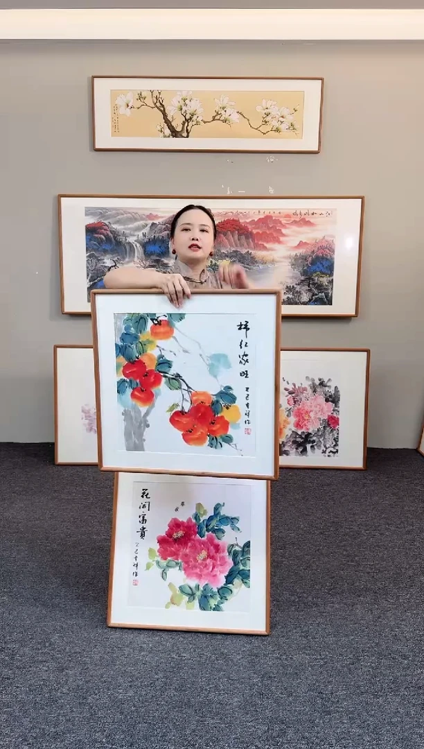 国画柿子60*60孙吉祥老师