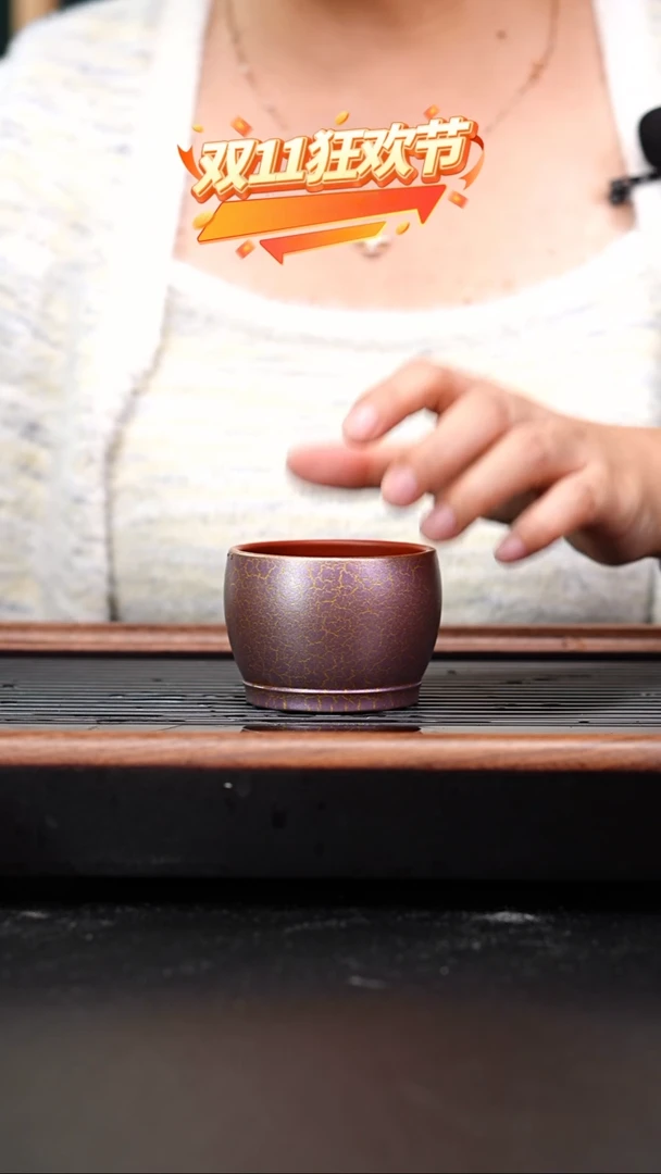 茶壶紫砂赵庄朱泥贝壳粉大肚杯100cc