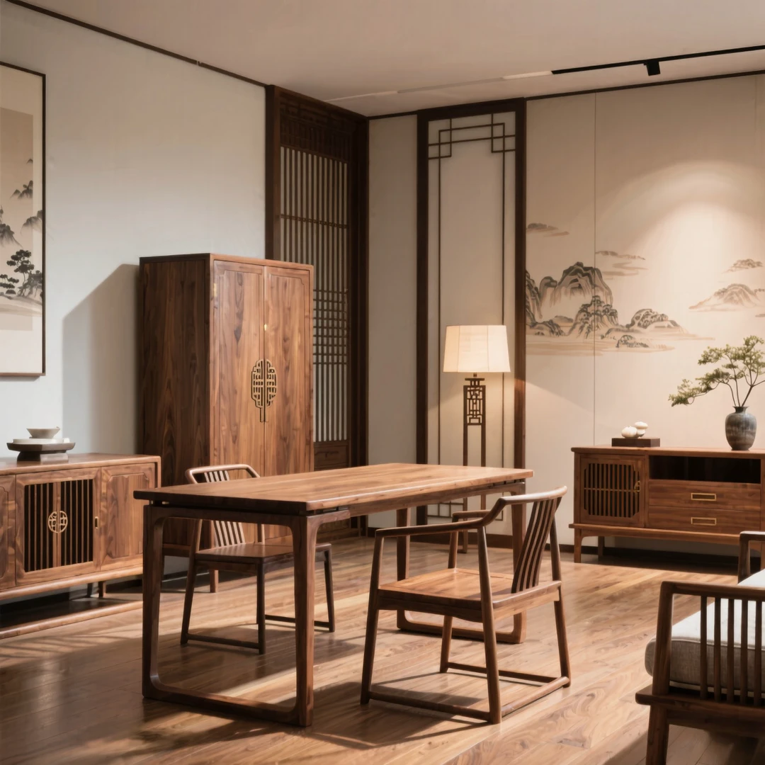 原木榫卯结构新中式家具定制（下单前联系客服）茶桌椅禅意