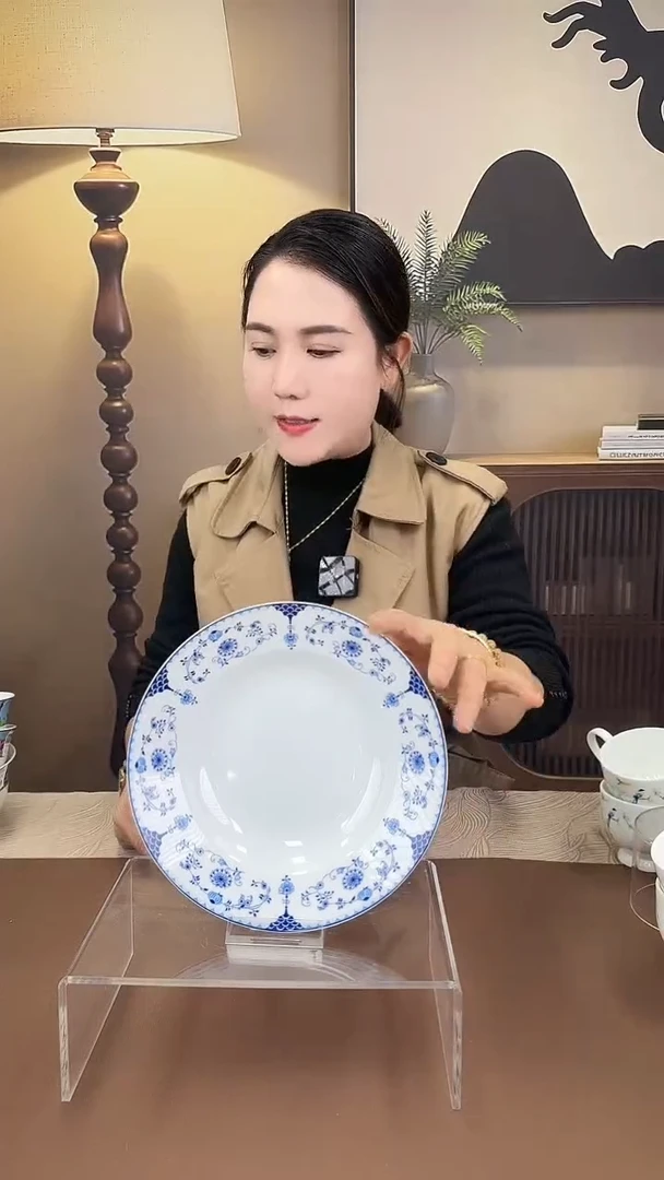 陶瓷8英寸草帽盘春色满园2只装