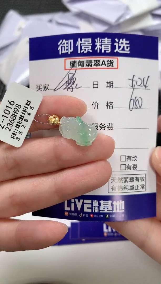 翡翠18K金镶嵌颈饰23