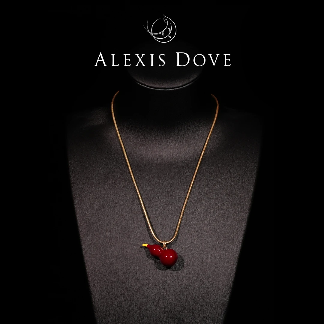 铜合金项链 复古福禄红色项链【乐亿】