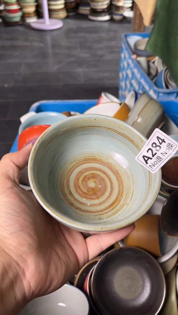 碗A284  福利蓝麻点小碗