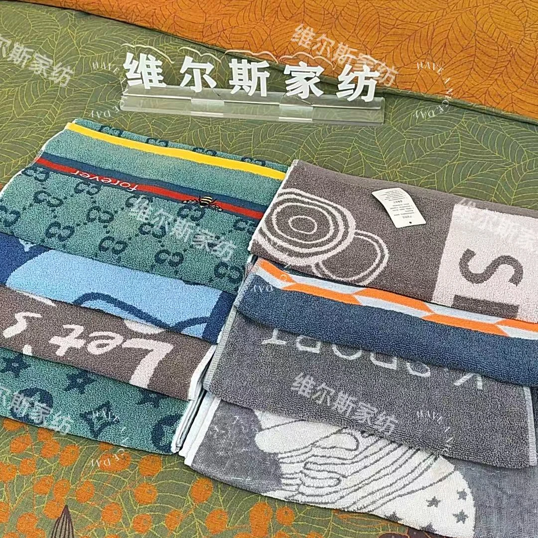 纯棉纱布毛巾--花型按顺序发35*75（三条装）