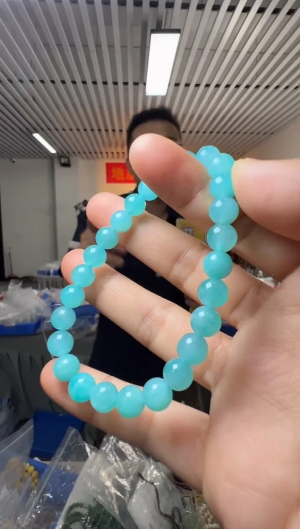 手串未镶嵌天河石约7mm天河石圆珠单圈