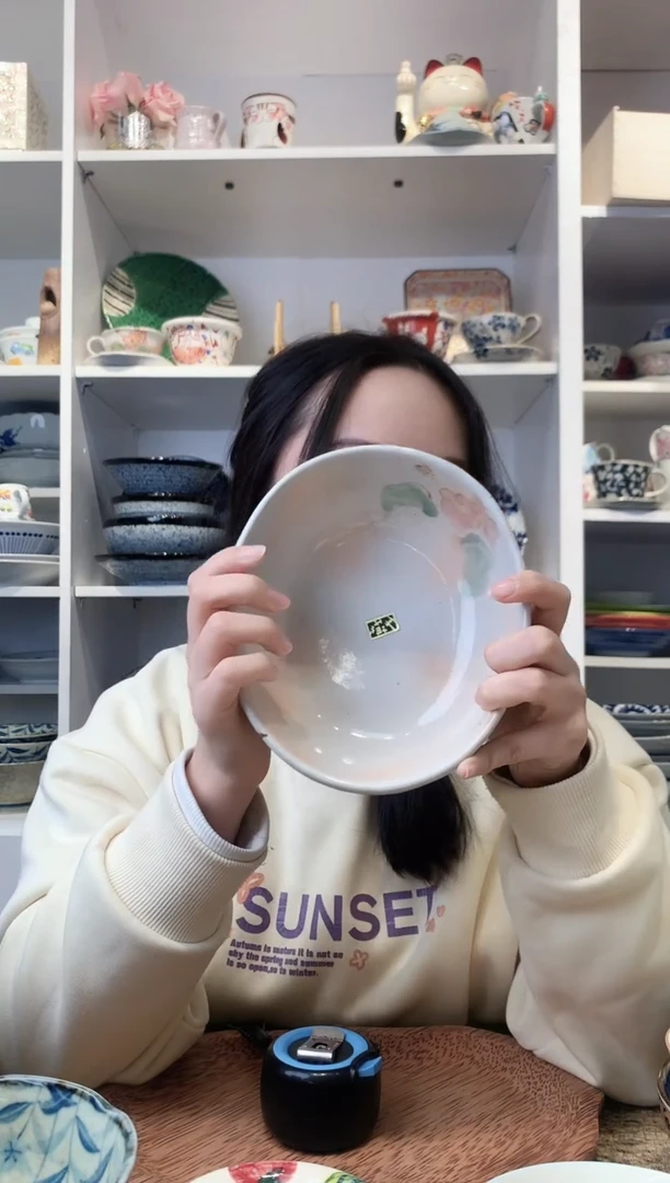 陶瓷bloom粗陶手绘山樱花深钵17cm